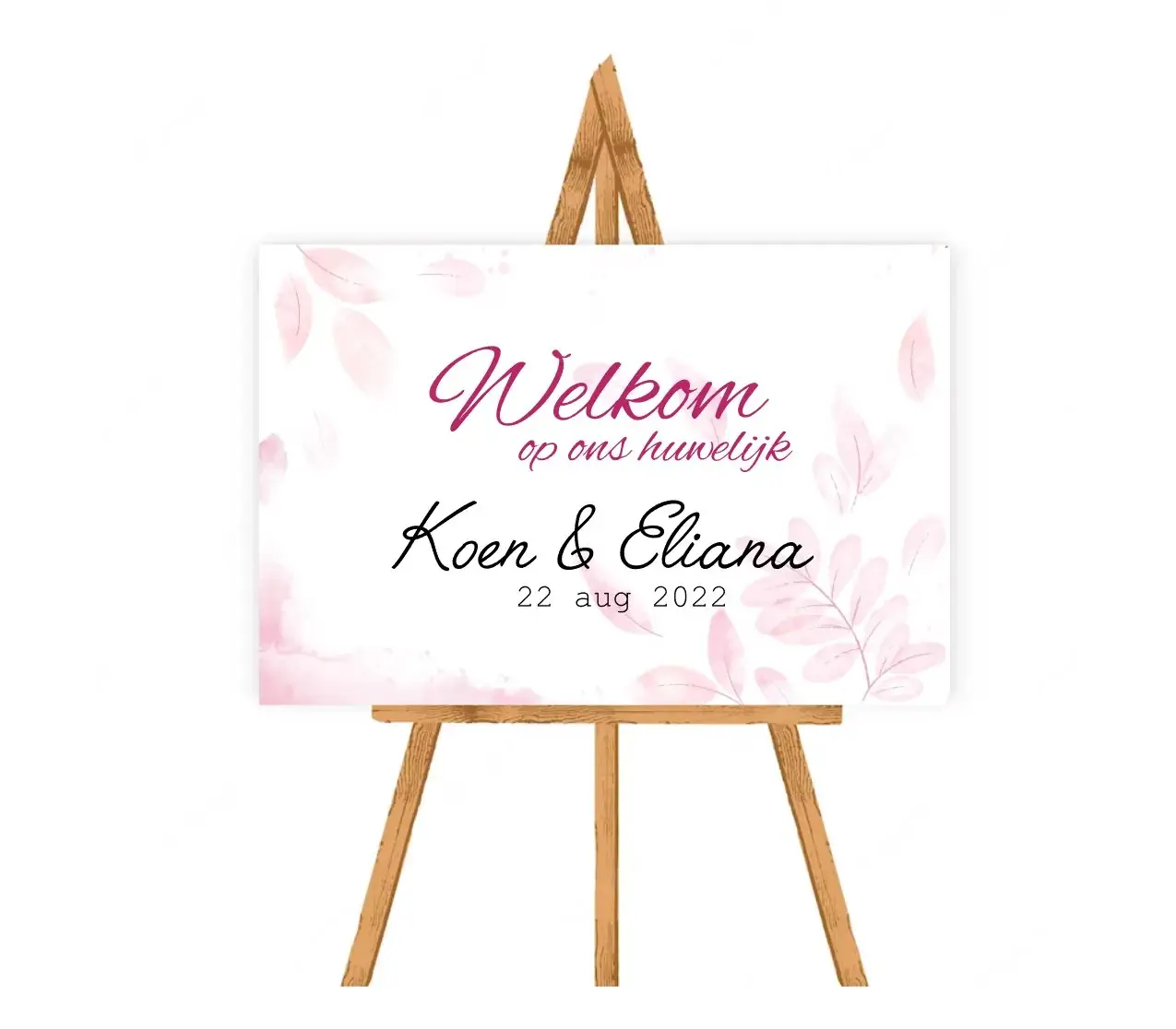 Welkomsbord Floral watercolor pink