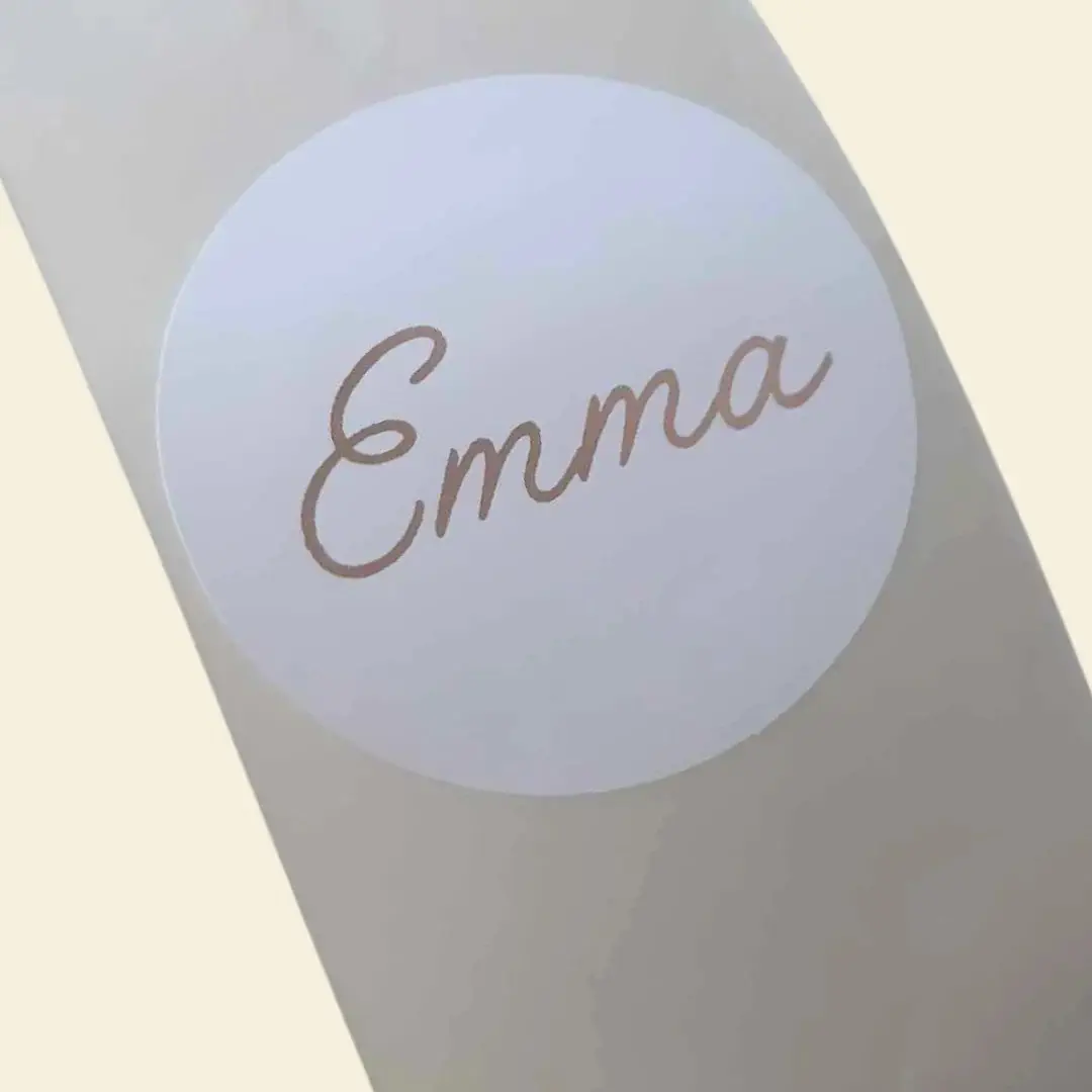 Sticker wit met foliedruk